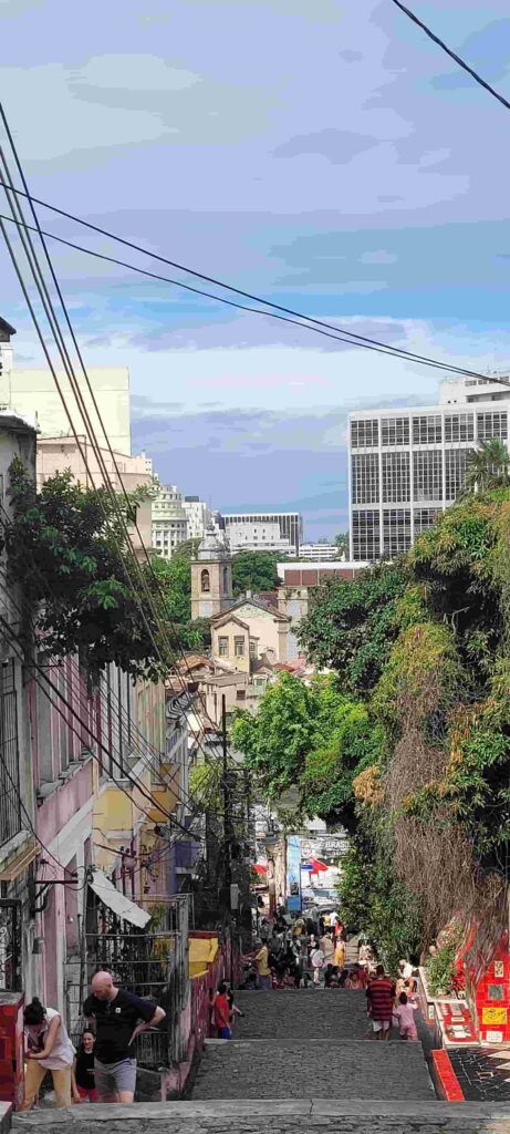 Escaleras de Selaron vistas desde arriba, en Río de Janeiro