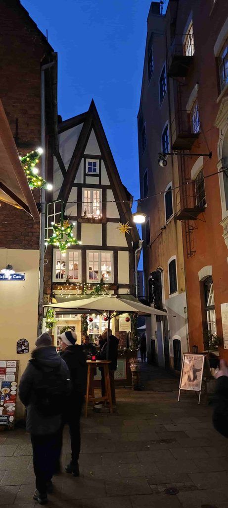 Barrio de Schnoor de Bremen en Navidad