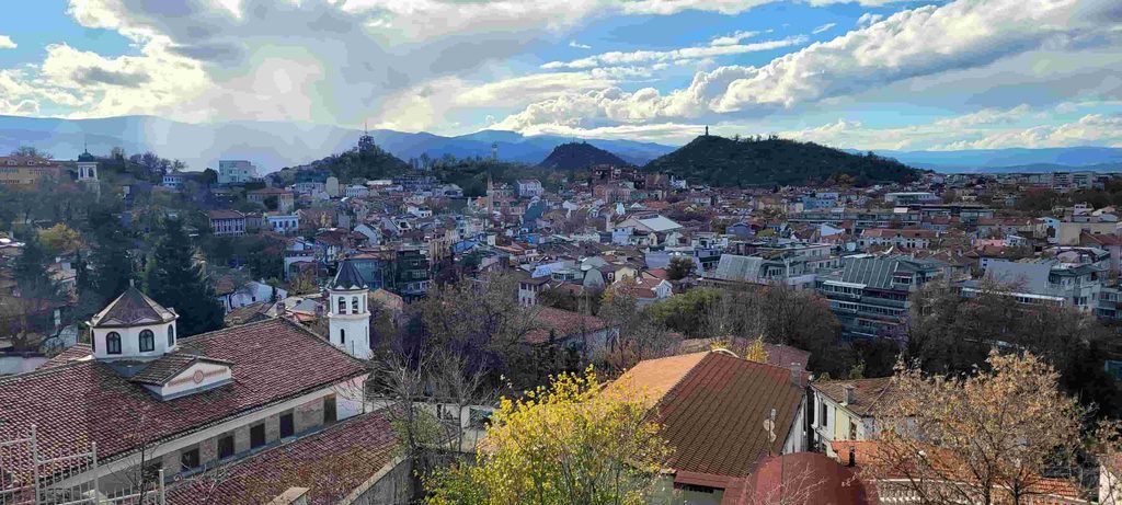 Vista de Plovdiv desde la cima de Nebet Tepe